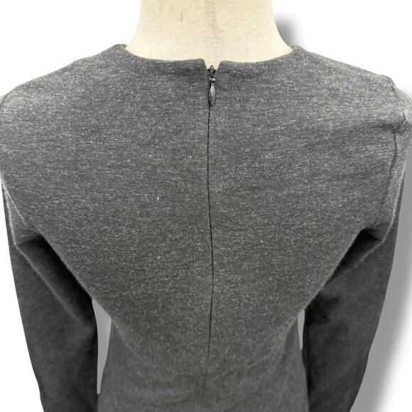 Theory Gray Wool dress Size 6 Long Sleeve Graphite Heather Fit & Flare EUC - Picture 6 of 9